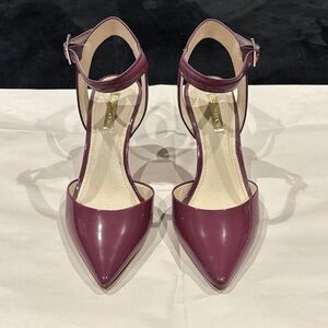 Louise et Cie Kota Ankle Strap Pump - Patent Burgundy